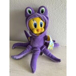Tweety Bird Under The Deep Blue Sea Octopus Plush Purple Warner Bros 2001  TY1